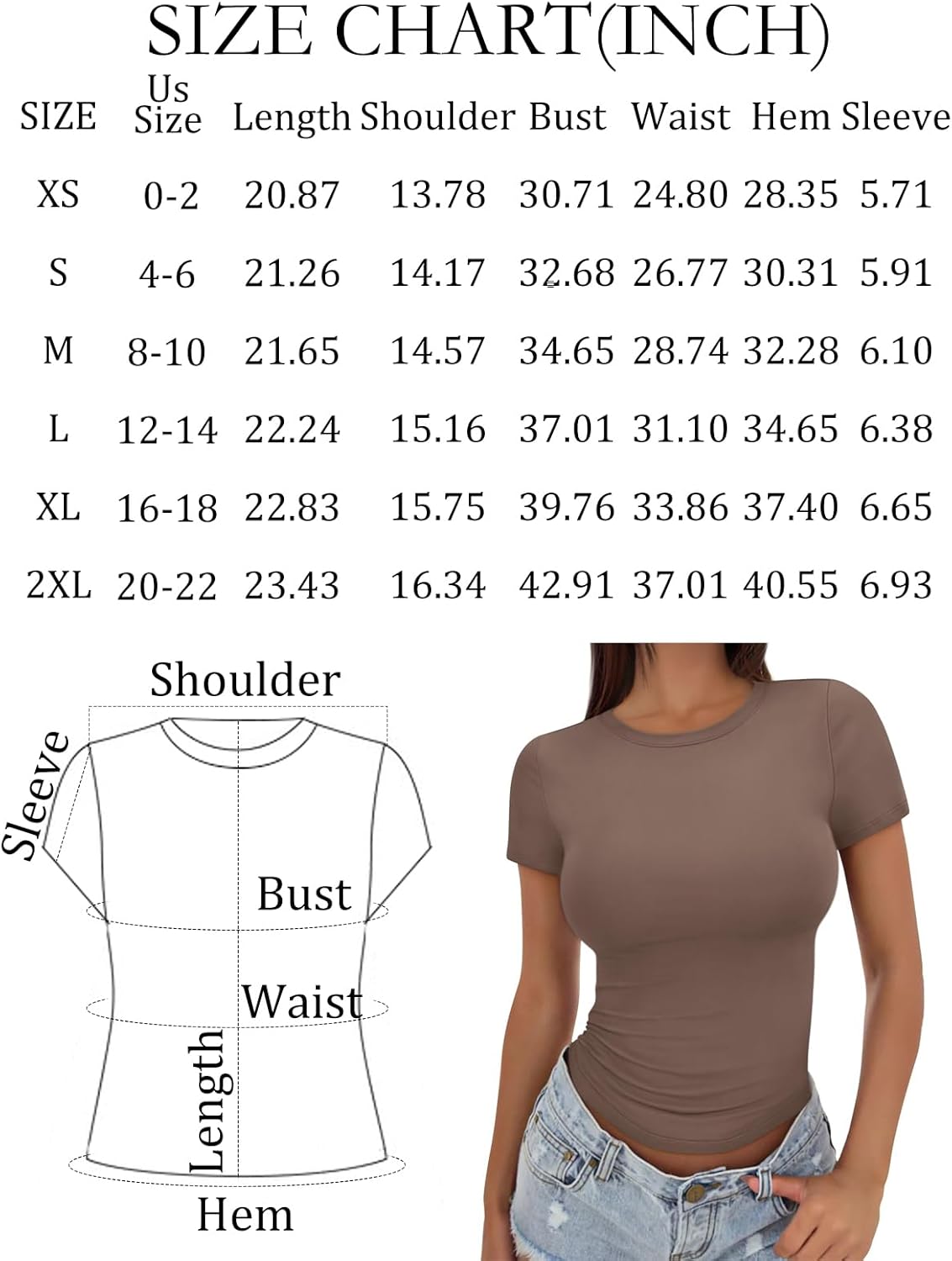Trendy Queen Womens Basic T Shirts Summer Tops 2025 Crop Short Sleeve Slim Fit Tee Cute Gym Workout Clothes