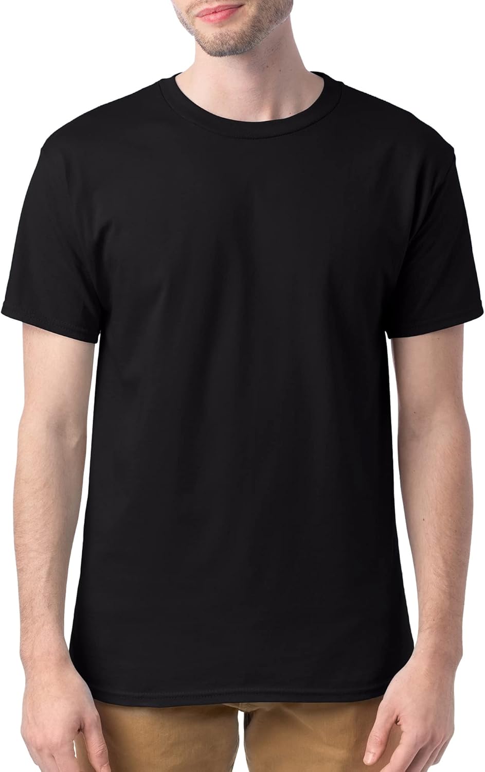 Hanes Men's ComfortSoft T-Shirt (Pack of 4), Black, Large