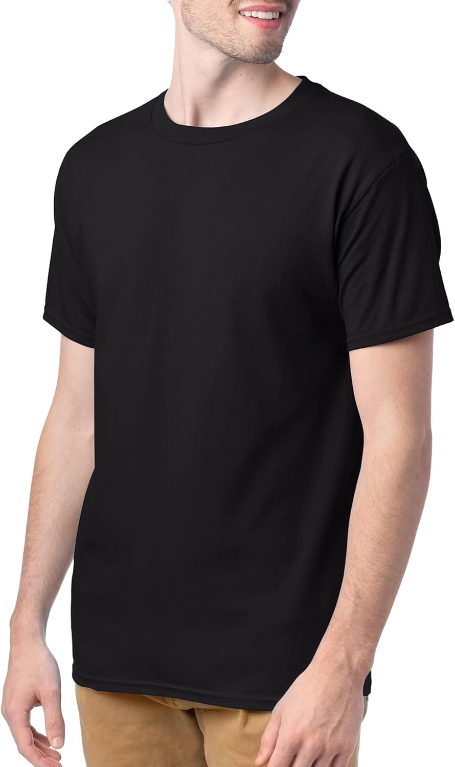 Hanes Men's ComfortSoft T-Shirt (Pack of 4), Black, Large