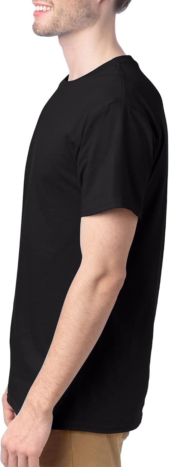Hanes Men's ComfortSoft T-Shirt (Pack of 4), Black, Large