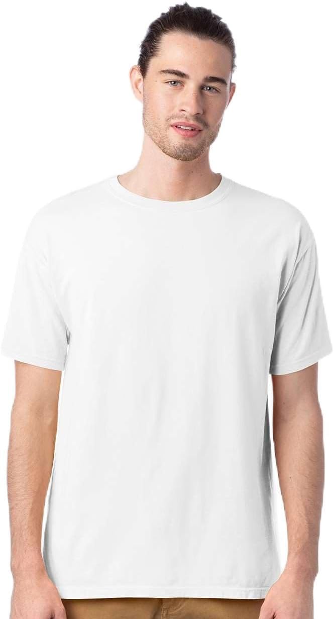 Hanes ComfortWash Garment-Dyed Youth White T-Shirt, Ultra-Soft Ring-Spun Cotton, Preshrunk, Tag-Free Comfort, Ribbed Collar